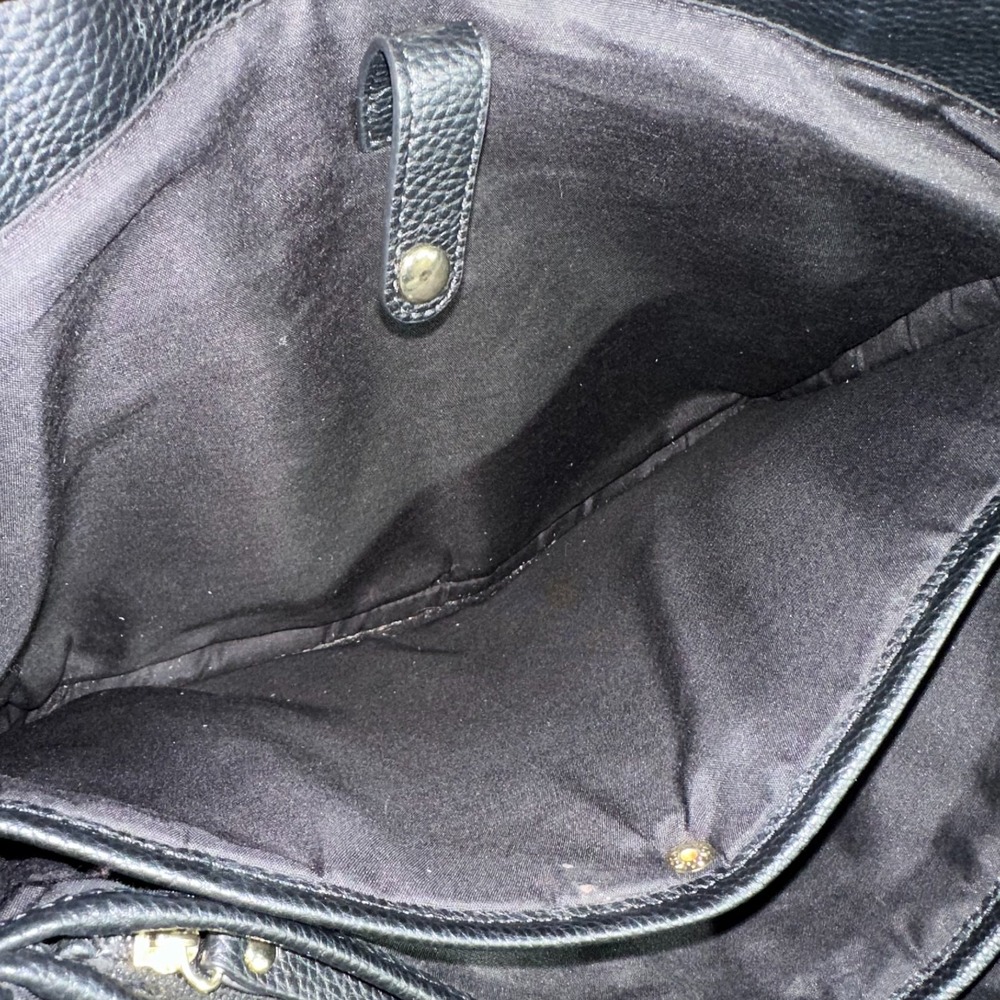 Nanette Lepore Handbag Black Faux Leather Pebble Textured Adjustable Strap - Picture 7 of 11